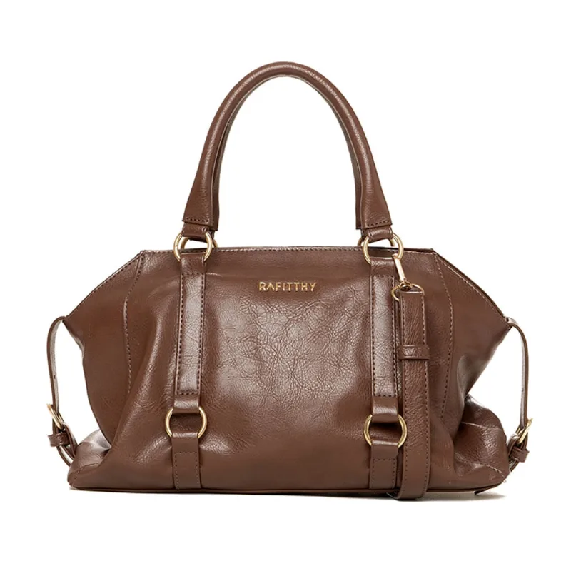 Bolsa Feminina Rafitthy Tiracolo Pequena Burnished Marrom - U