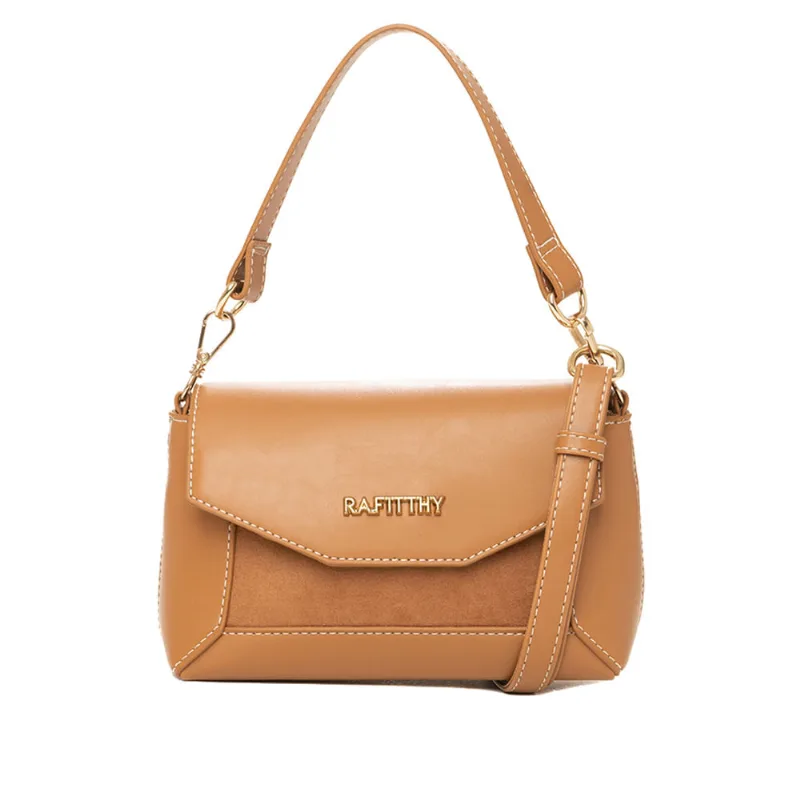 Bolsa Feminina Rafitthy Transversal Mini Flap Caramelo - U