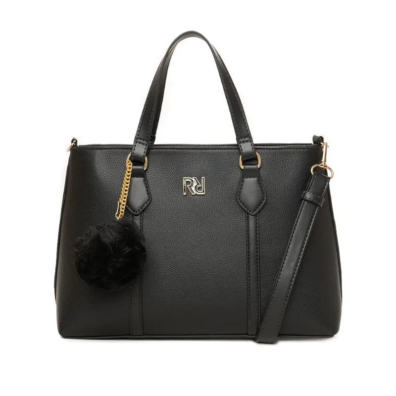 Bolsa Feminina Rafitthy Tote Média Pompom Preto - U