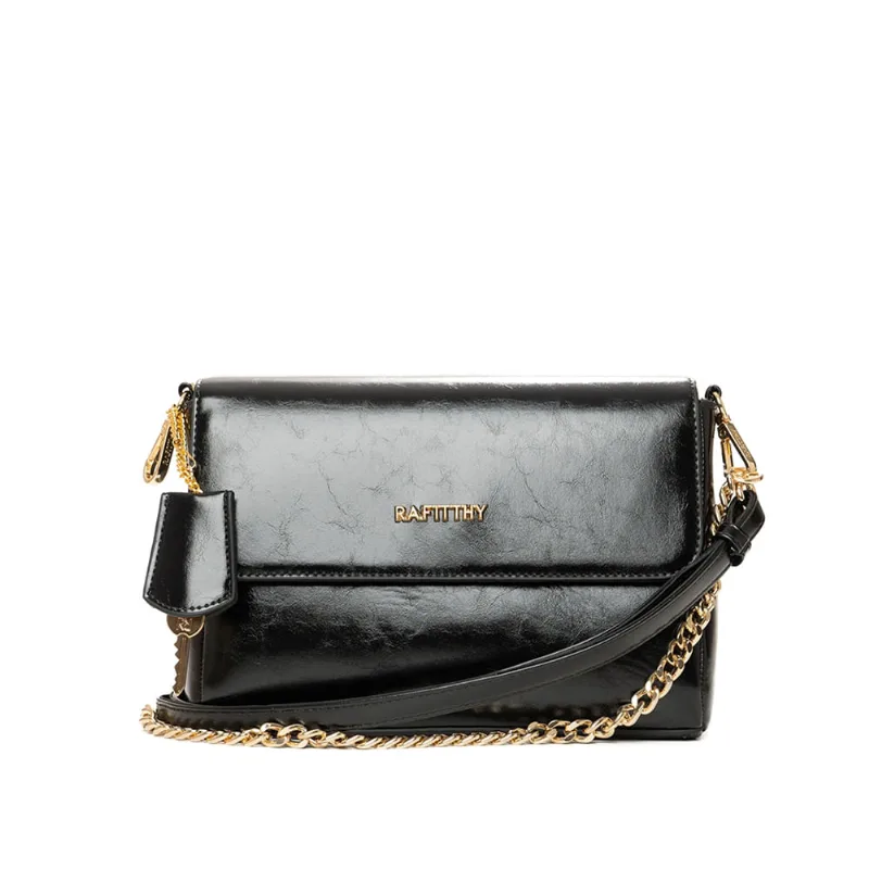 Bolsa Feminina Rafitthy Pequena Corrente Preto - U