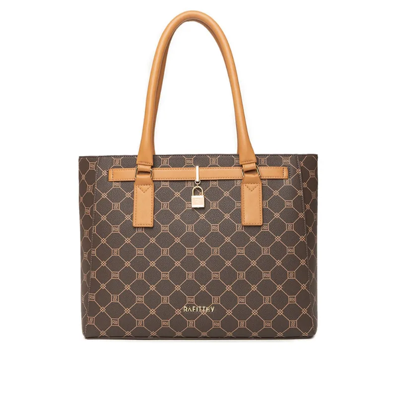Bolsa Feminina Rafitthy Tote Média Franjas Marrom - U