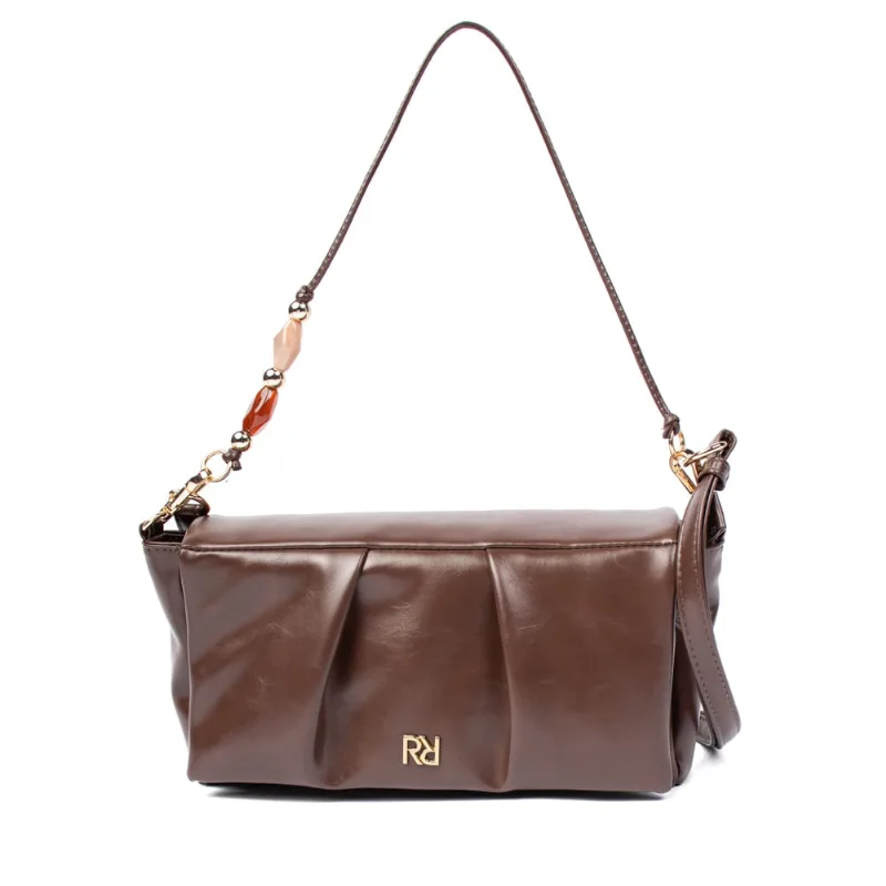 Bolsa Feminina Rafitthy Tiracolo Flap Marrom Escuro - U