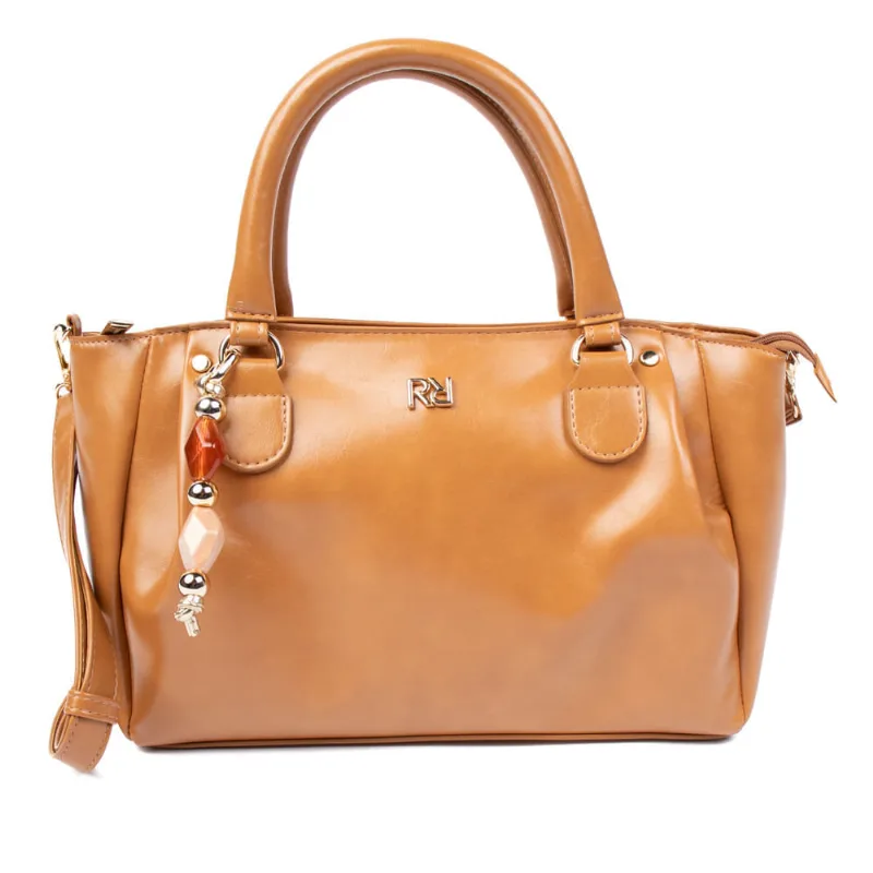 Bolsa Feminina Rafitthy Tote Pingente Pedrarias Caramelo - U