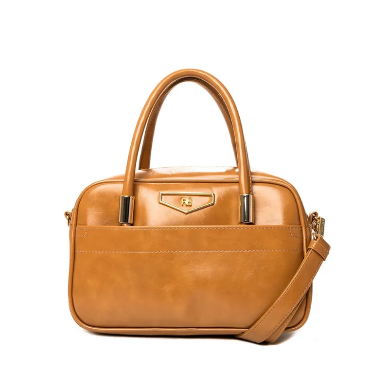 Bolsa Feminina Rafitthy Baú Pequena Bolso Frontal Caramelo - U