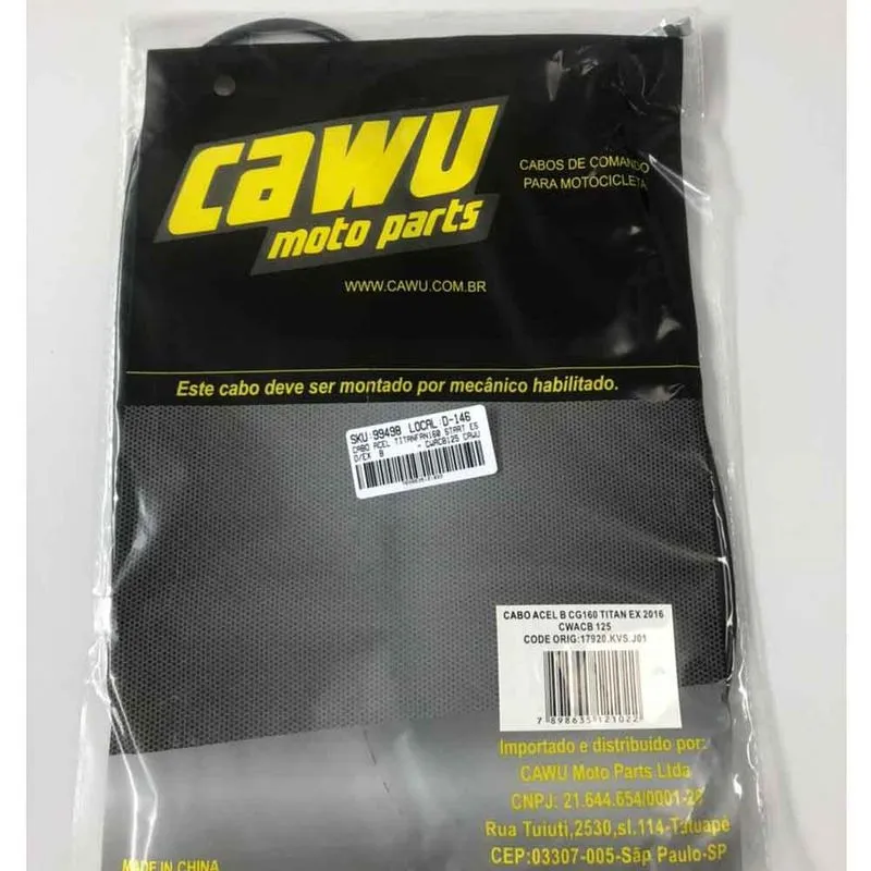 Cabo Acelerador Titan Fan 160 Start ESD EX B - Cawu
