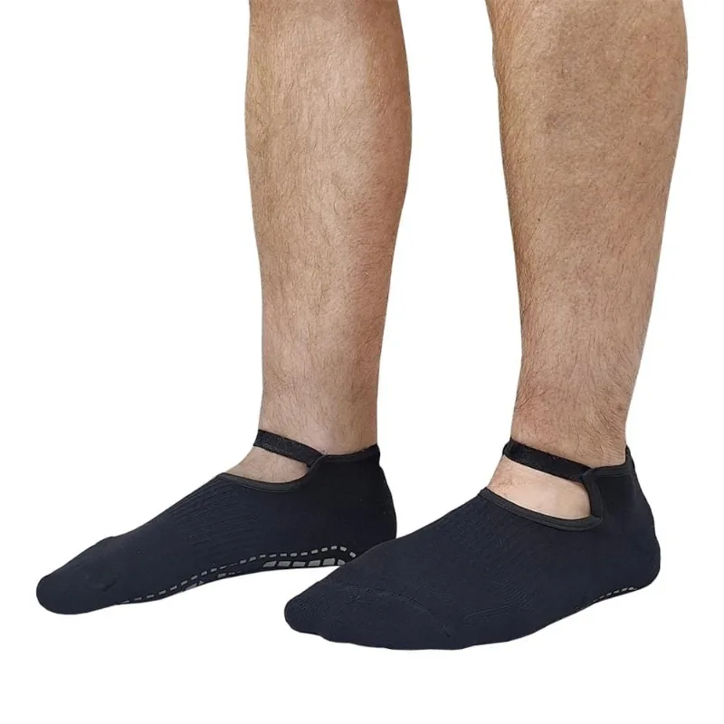 Meia Trinys Pilates Sapatilha F-16464 Anti-Derrapante Unissex P / Preto.