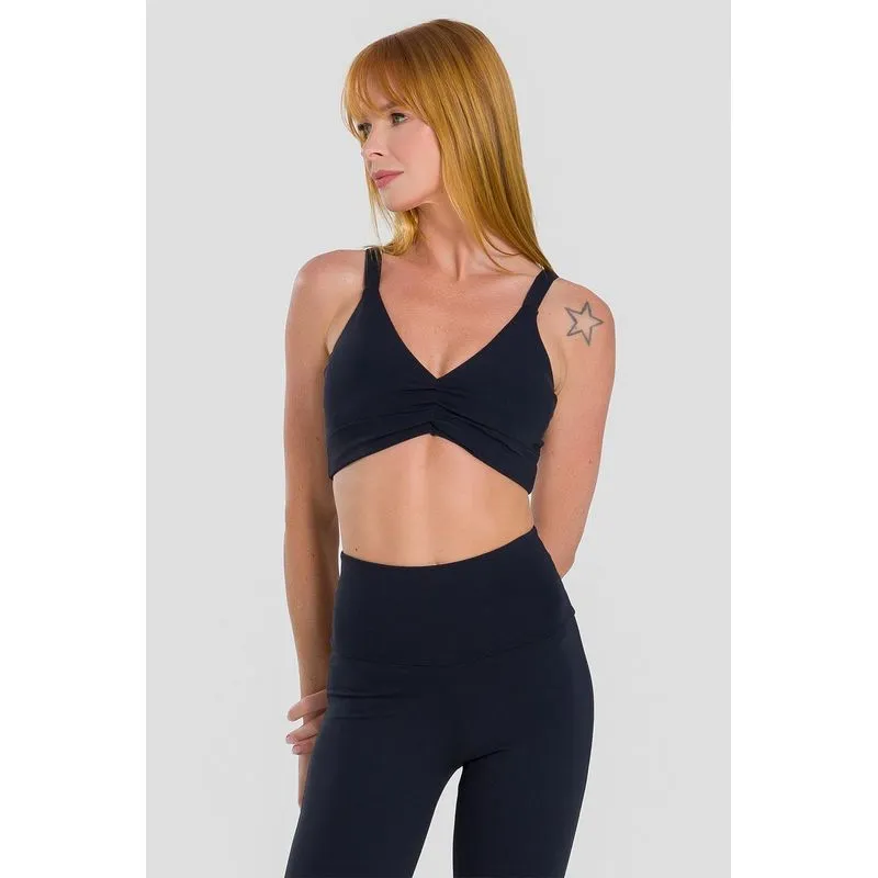 TOP IMPACT DRAPE COM BOJO REMOVÍVEL ADULTO - PRETO M