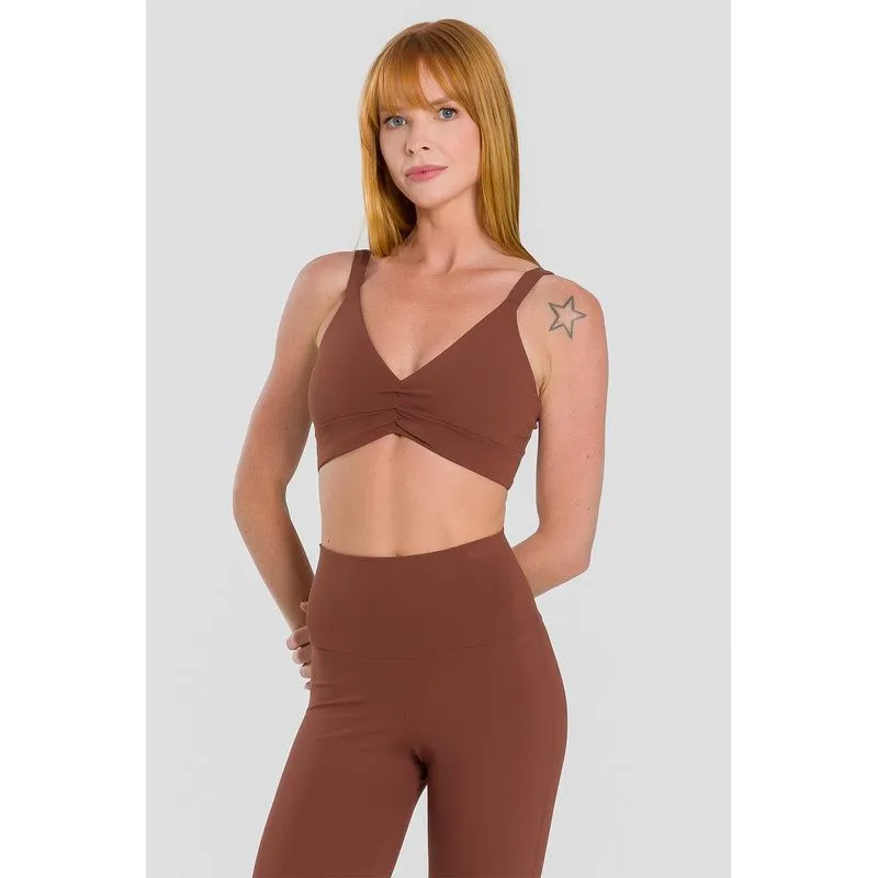 TOP IMPACT DRAPE COM BOJO REMOVÍVEL ADULTO - CACAU M