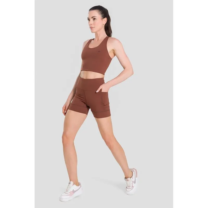 SHORTS IMPACT PACE COM BOLSOS FUNCIONAIS ADULTO - CACAU M