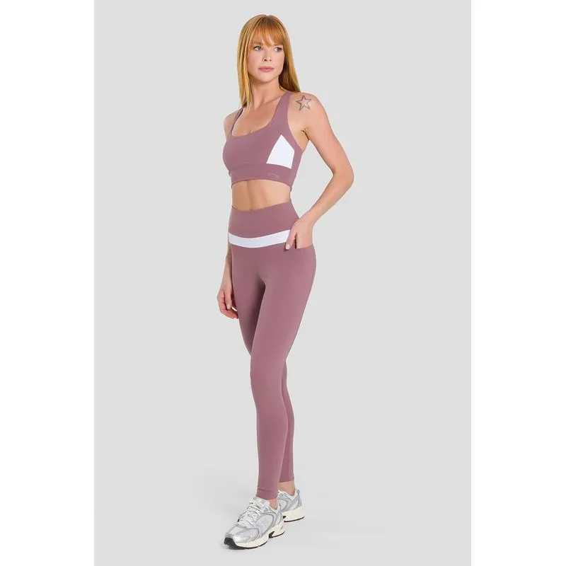 LEGGING EMANA DUO COM BOLSO ADULTO - CASTANHEIRA P