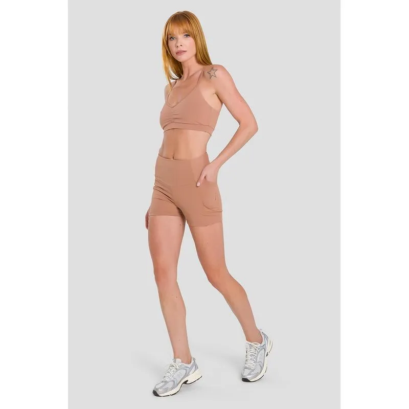 SHORTS ADAPT SCULPT COM BOLSOS ADULTO - CANELA GG