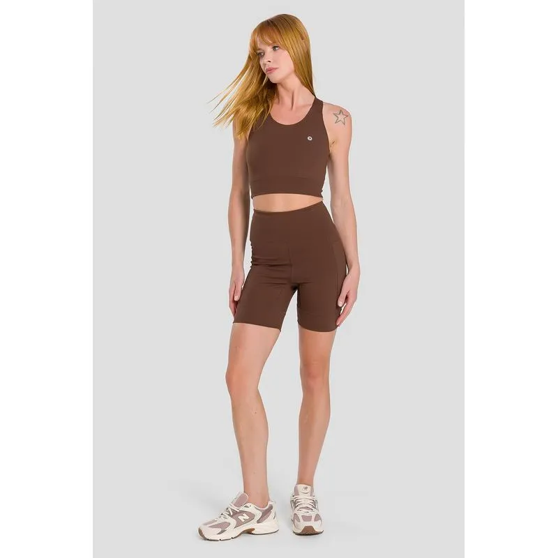 BERMUDA EMANA® RUNNING COM BOLSOS ADULTO - ESPRESSO P