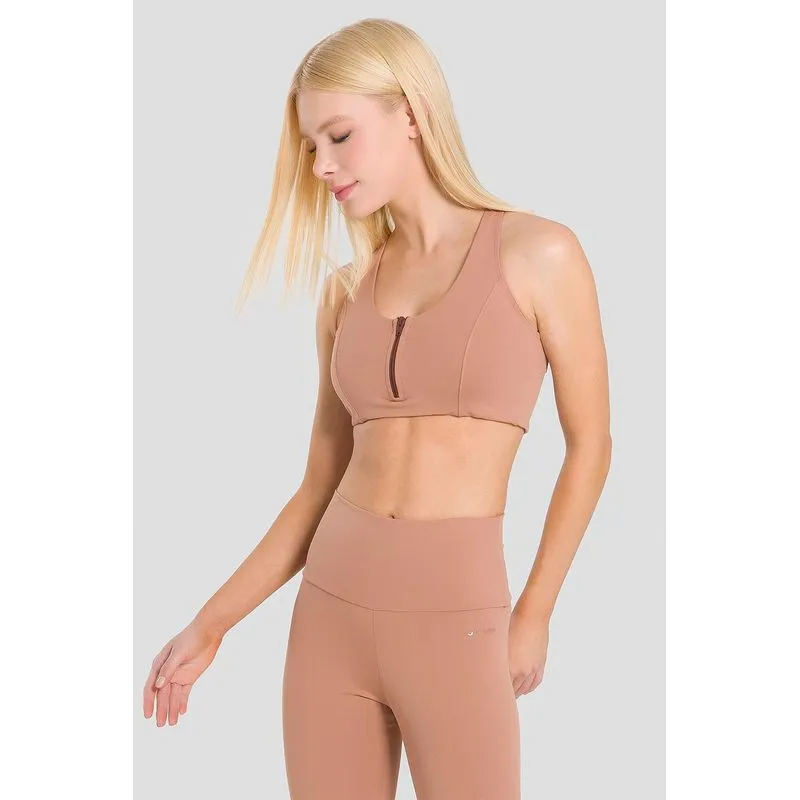 TOP ADAPT ZIP COM BOJO REMOVÍVEL ADULTO - CANELA M