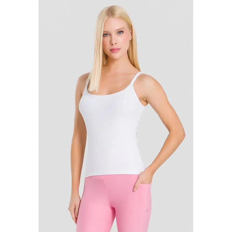 BLUSA RIBBED STRAP COM BOJO REMOVÍVEL ADULTO - BRANCO M