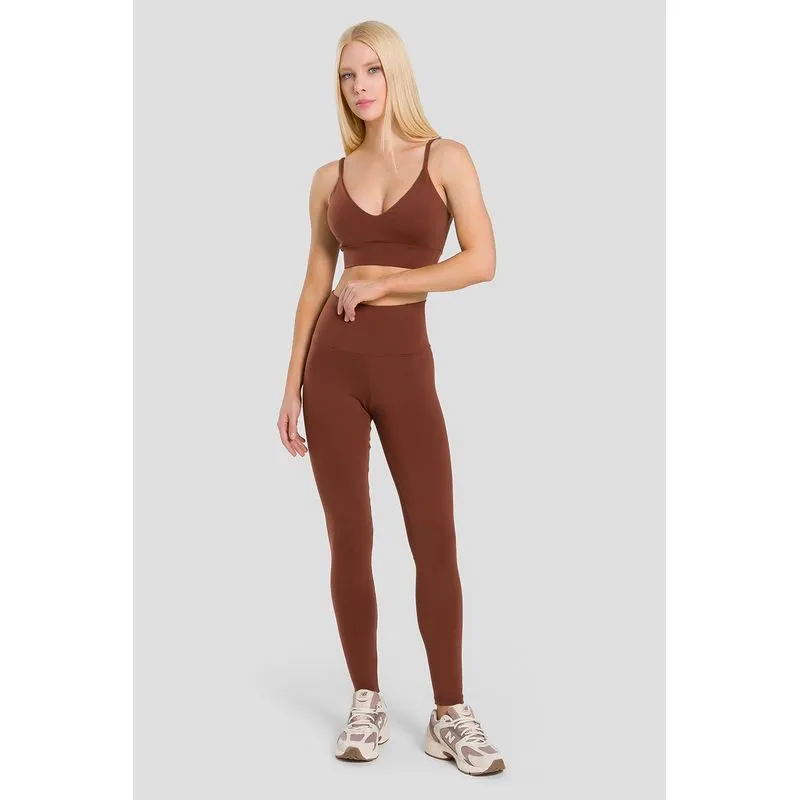 LEGGING HIGH COMPRESSION COM BOLSO NO CÓS ADULTO - CACAU G/L