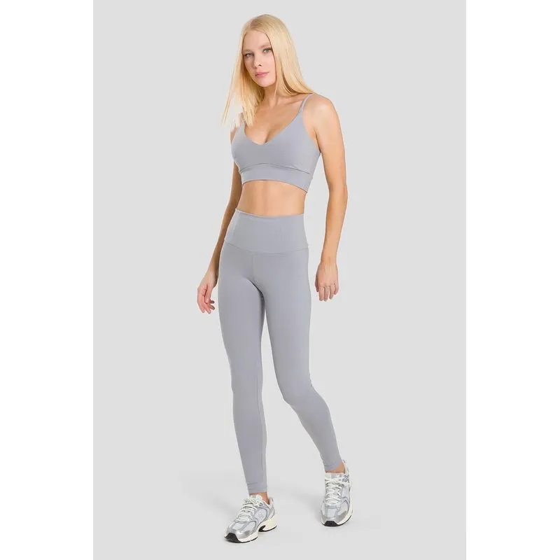 LEGGING HIGH COMPRESSION COM BOLSO NO CÓS ADULTO - CINZA LOFT GG/XL