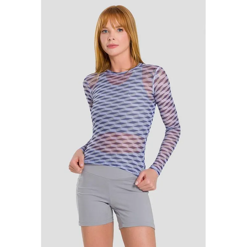 BLUSA MESH PERSPECTIVE MANGA LONGA - SB2643 M/M