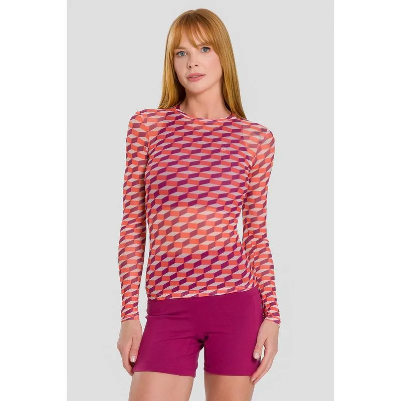 BLUSA MESH PERSPECTIVE MANGA LONGA - SB2645 G/L