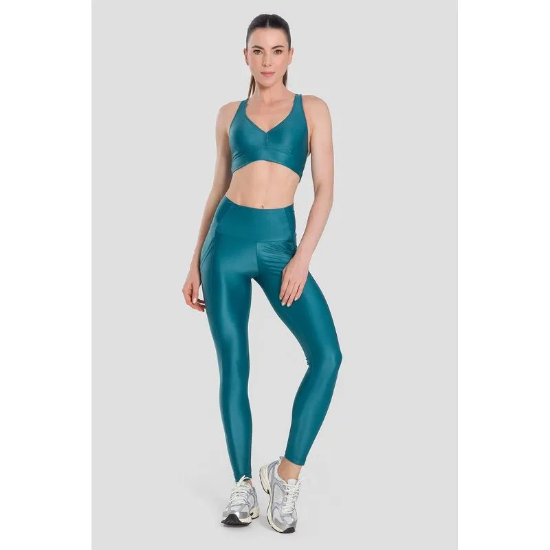 CALÇA LEGGING COMFORT FIT ENERGY COM BOLSOS ADULTO - MEDITERRÂNEO P/S