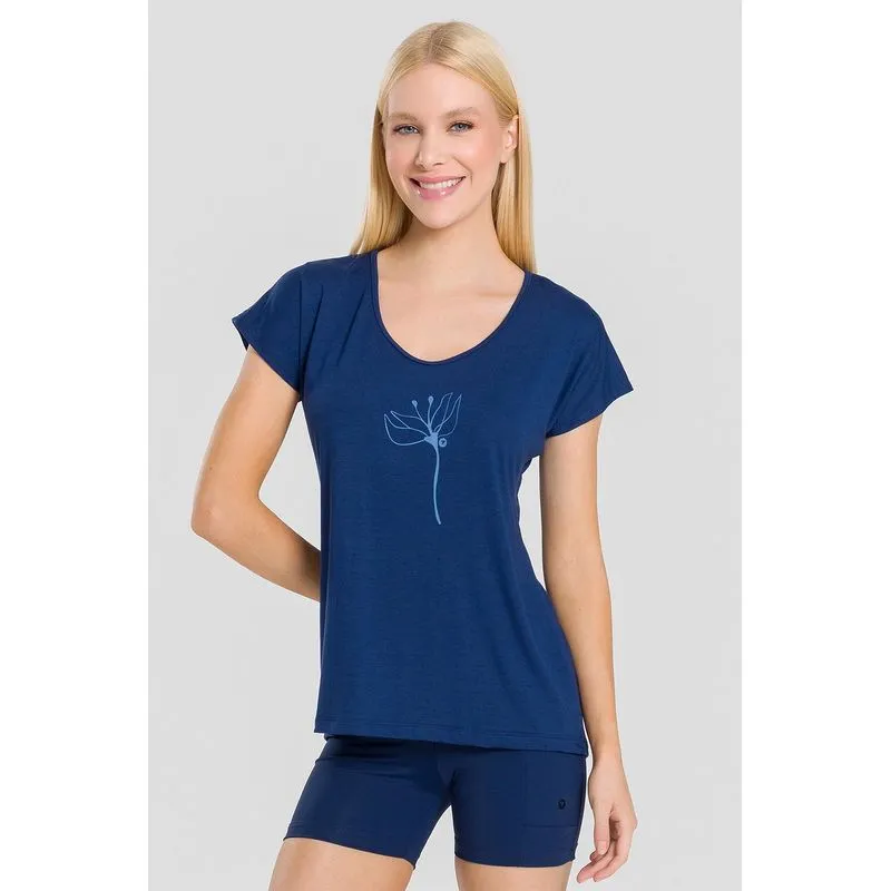 BLUSA FLUIDITY PETAL ADULTO - MARINHO GG