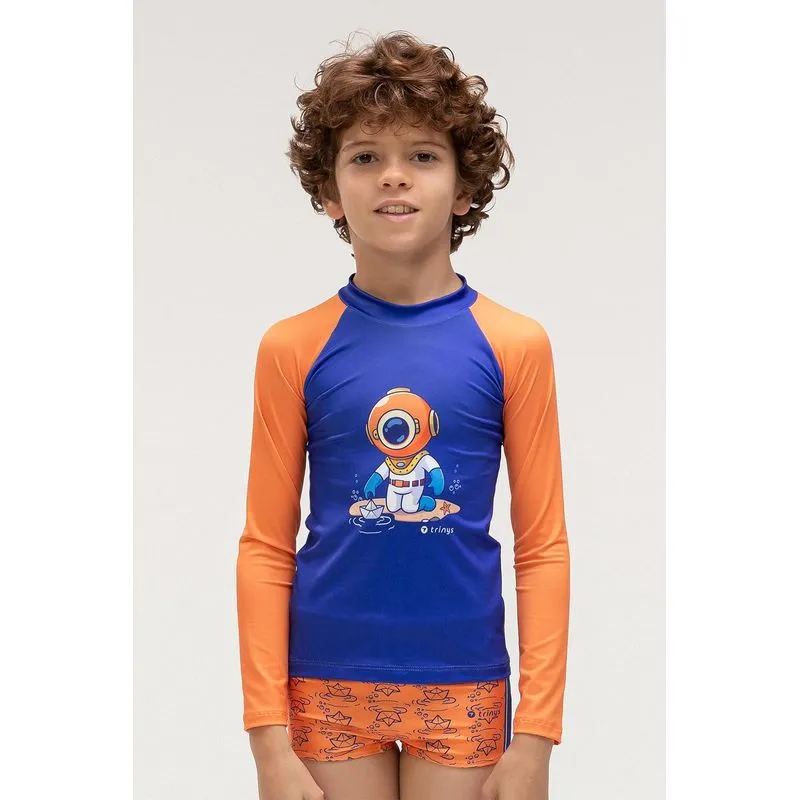 BLUSA NATAÇÃO MASCULINA INFANTIL - SWIMWEAR 26/27 - SL2816 M/M