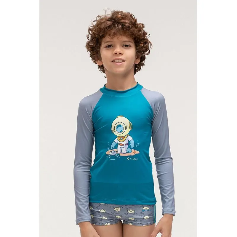BLUSA NATAÇÃO MASCULINA INFANTIL - SWIMWEAR 26/27 - SL2817 M/M