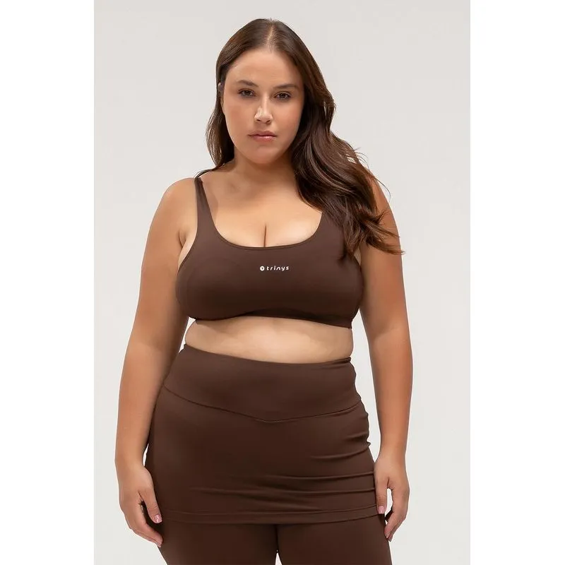 TOP SOFT TOUCH COM BOJO PLUS SIZE - ESSENTIALS 26 - MARROM G