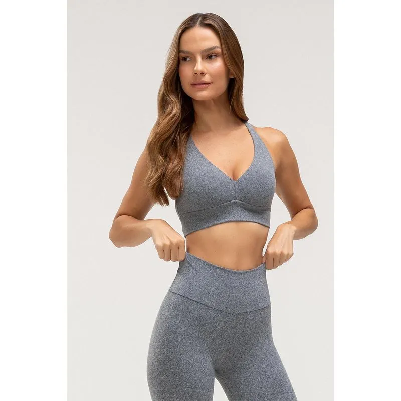 TOP HIGH COMPRESSION DECOTE V E BOJO REMOVÍVEL - ESSENTIALS 26 - MESCLA FORTE M/M