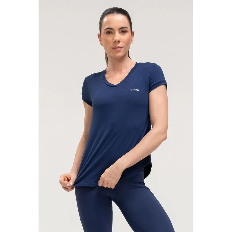 BLUSA BASIC FLUIDITY - ESSENTIALS 26 - MARINHO P/S