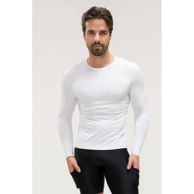 BLUSA BIO MANGA LONGA MASCULINA - ESSENTIALS 26 - BRANCO G/L