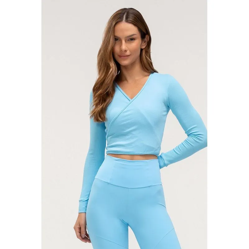 BLUSA RIBBED WRAP - PRIMAVERA/VERÃO 26 - CIELO M/M