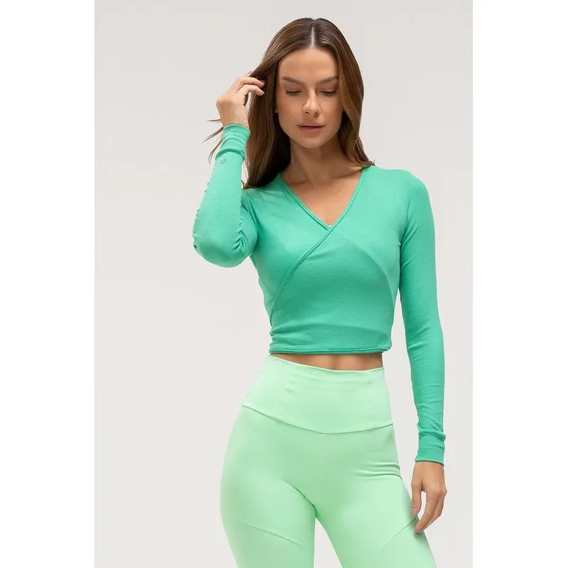 BLUSA RIBBED WRAP - PRIMAVERA/VERÃO 26 - TREVO P/S