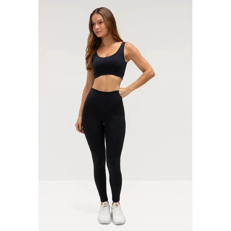 CALÇA LEGGING FLY RECORTES - PRIMAVERA VERÃO 26/27 - PRETO G/L