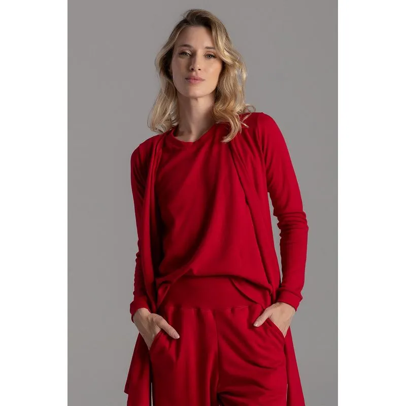 CARDIGAN SOFT FLOW ACTIVE ADULTO - CRANBERRY PP