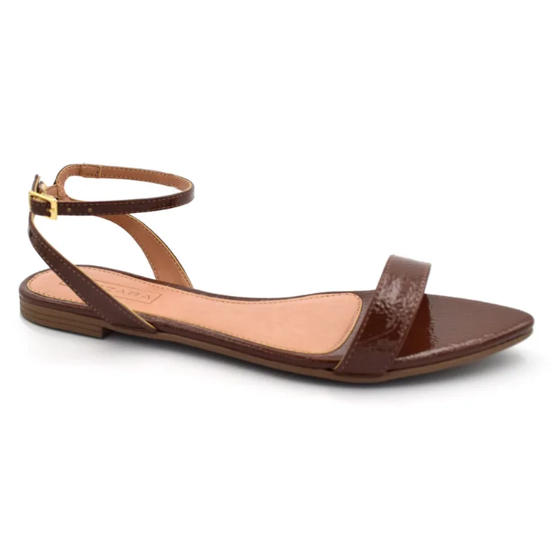 Sandália Rasteira Feminina Suzzara Marrom 70.004 38
