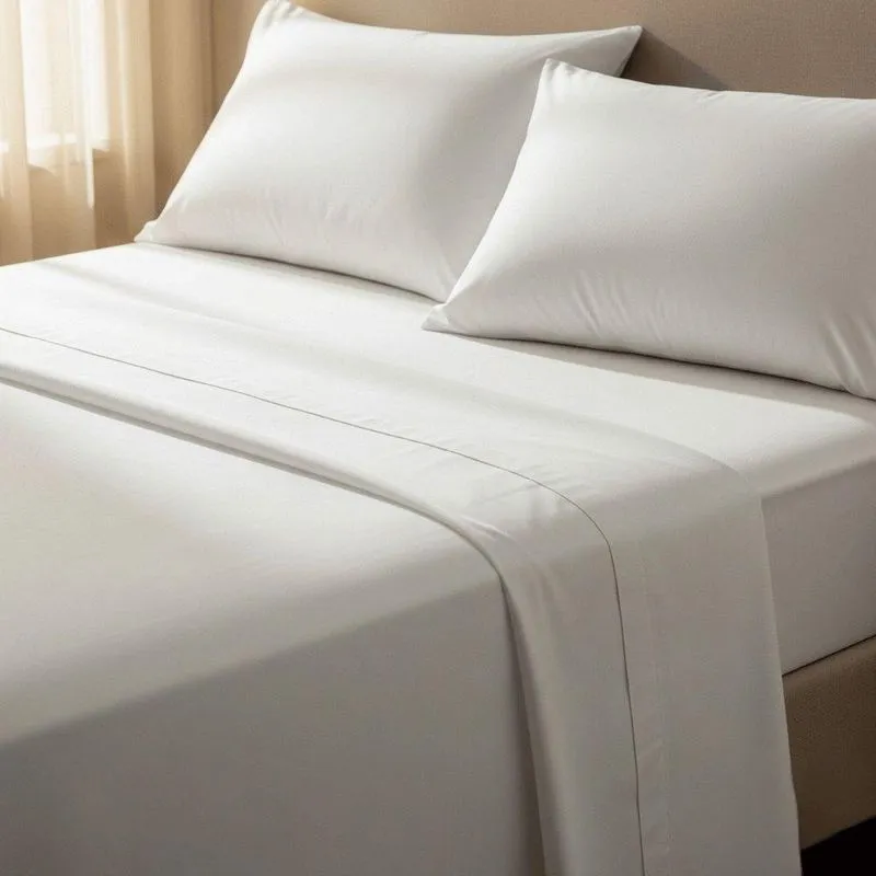 Jogo De Cama Casal Hotel Percal 200 Fios Algodão 4 Peças Branco Confort
