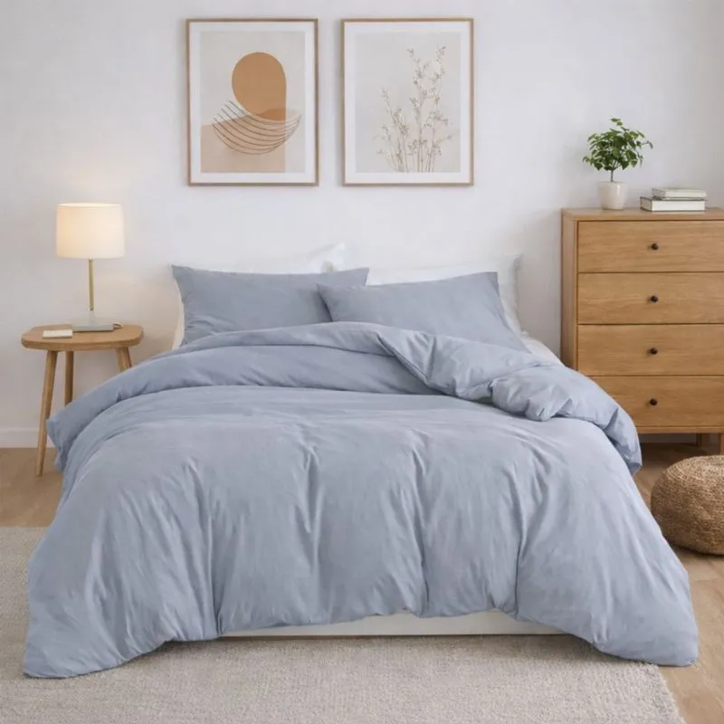 Capa Duvet Casal Para Edredom Amarração 4 Cantos 100% Poliéster 210x250cm Home&cia Cinza