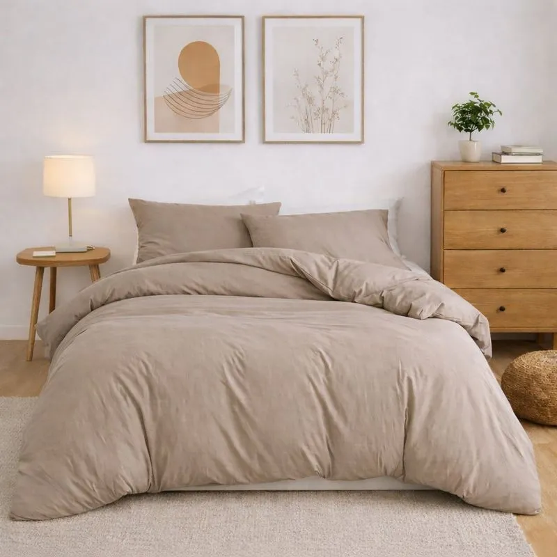Capa Duvet Casal Para Edredom Amarração 4 Cantos 100% Poliéster 210x250cm Home&cia Avelã