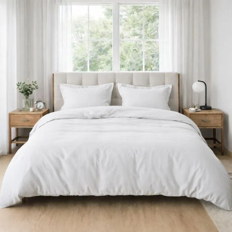 Capa De Edredom Duvet Queen Hotel Algodão 200 Fios 1 Peça Branco Com Fechamento Em Zíper