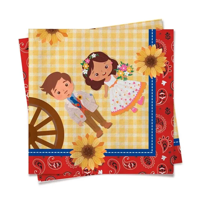 Festa Junina Guardanapo Passeio na Roça 25x25cm c/20 - Cromus