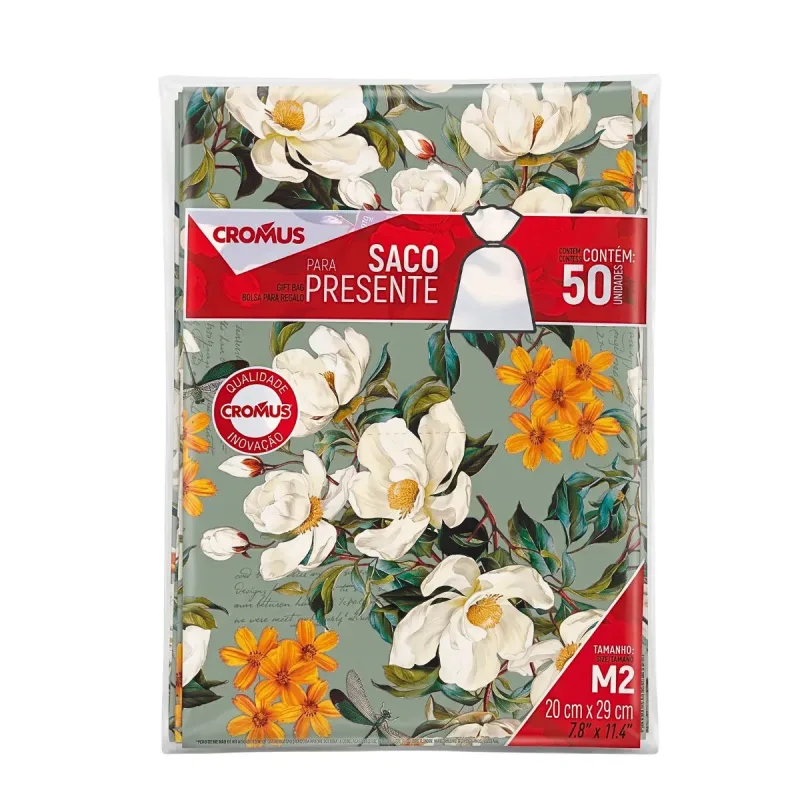 Saco Presente Cromus 20x29cm M2 Valentina com 50 Unidades
