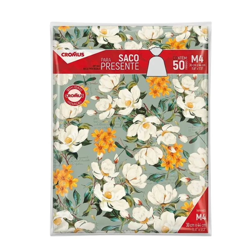 Saco Presente Cromus 30x44cm M4 Valentina com 50 Unidades