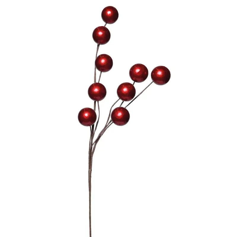 Galho Grande Decorativo com Azevinhos 86cm Borgonha Cromus
