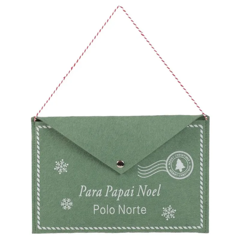Carta Enfeite Para Pendurar Verde E Branco Cromus 26cm