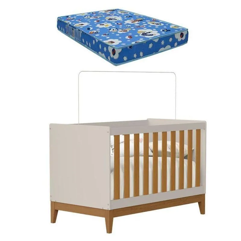 Berço Americano Flip Areia Acetinado Savana Com Colchão - Reller