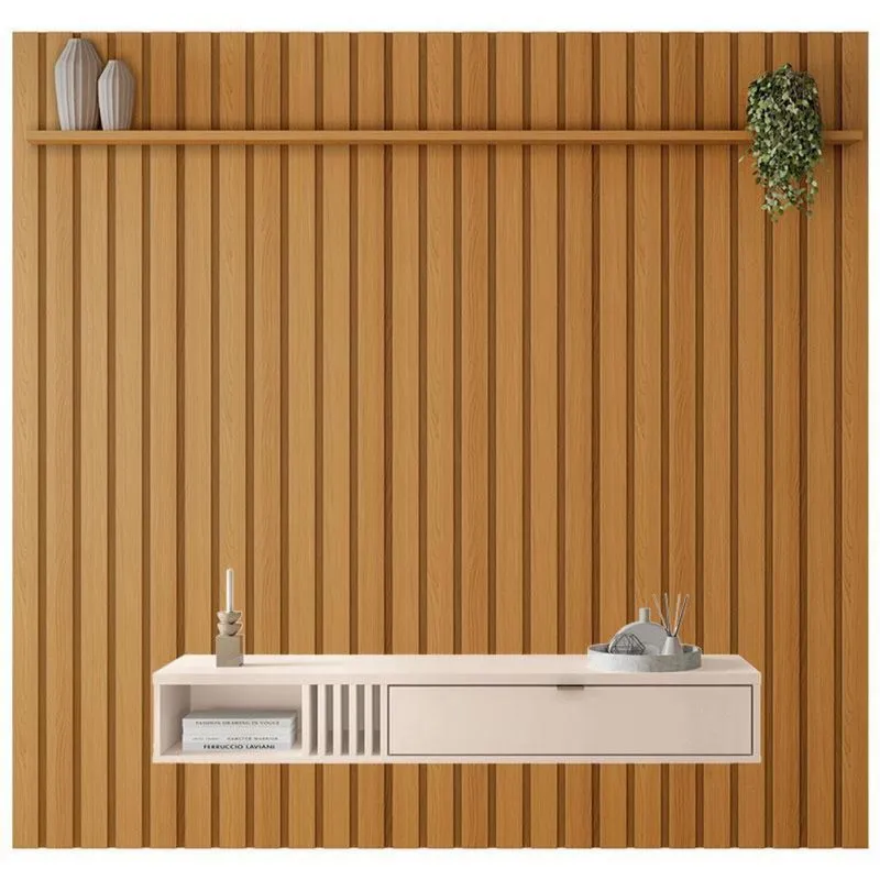 Painel Ripado You Bless 2.2 Cinamomo Off White - HB Móveis