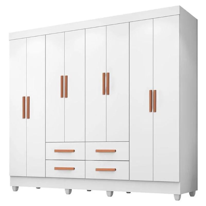 Guarda Roupa Casal Porto 8 Portas Branco - Móveis Leão