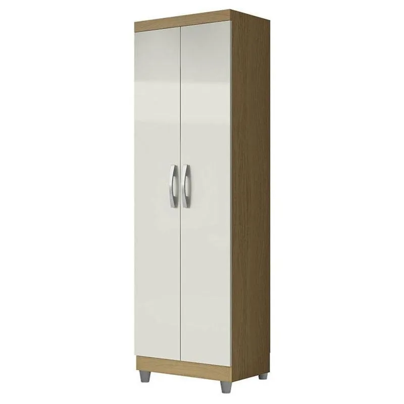 Armário Multiuso 2 Portas New 2000192 Atacama Off White Com Pés Cinza- Aramóveis