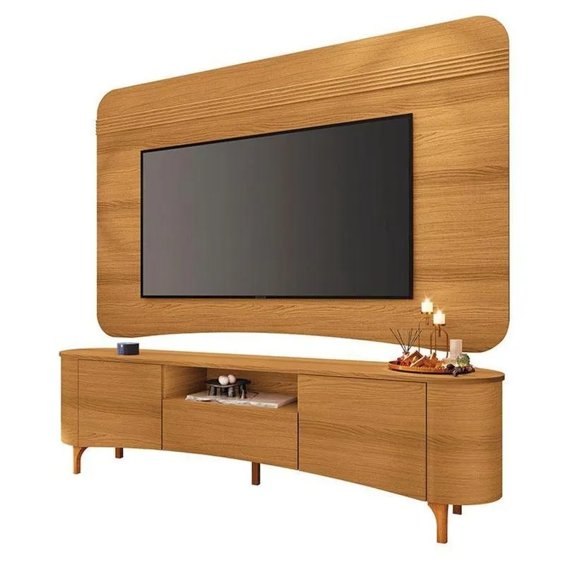 Rack Bancada Elara Com Painel Armony Cinamomo - Hb Móveis