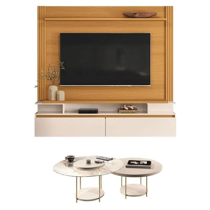 Home Suspenso Astor Cinamomo Off White Com Kit Mesa De Centro Sky Off White - Hb Móveis